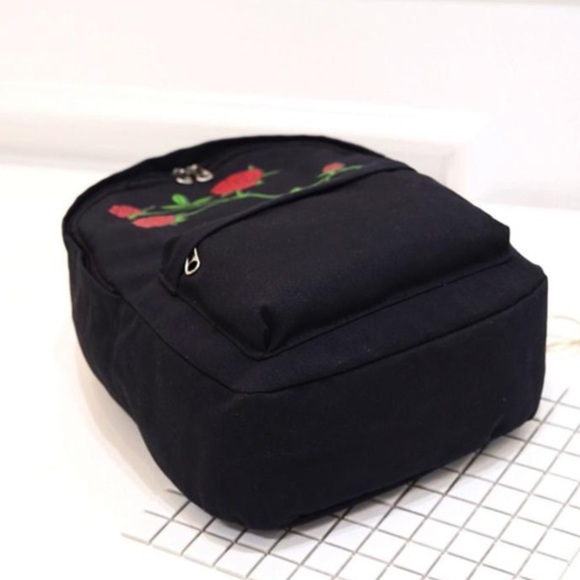 5⭐️RATED🎉HOST PICK🎉BLACK  EMBROIDERY BACKPACK - Picture 2 of 7